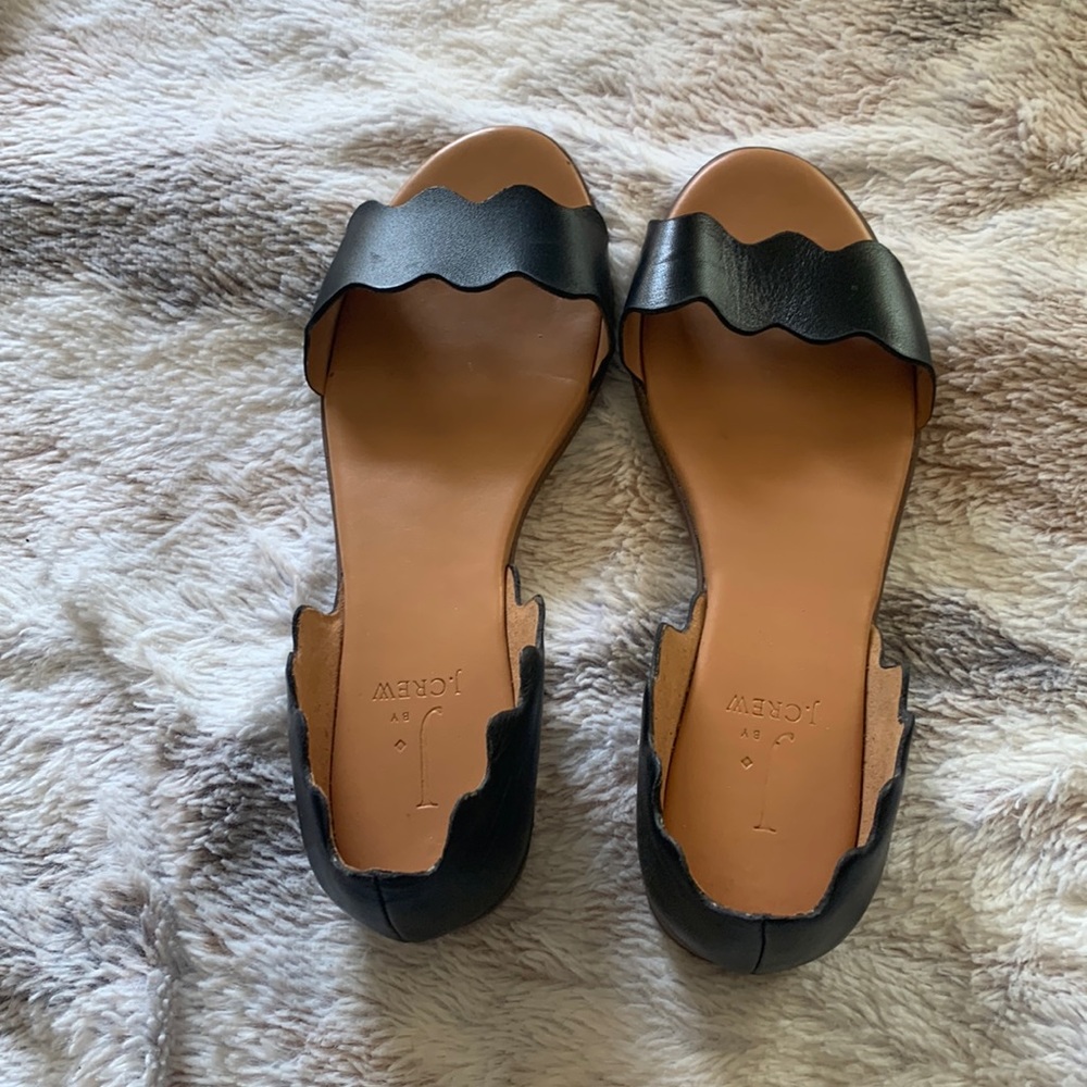 J. Crew scalloped open toe flats
